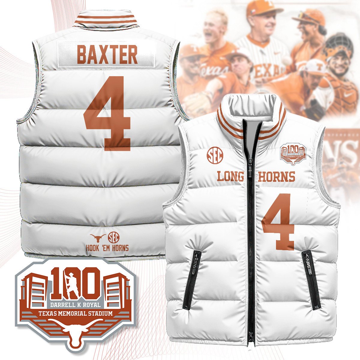 Texas Longhorns Unisex Puffer Vest