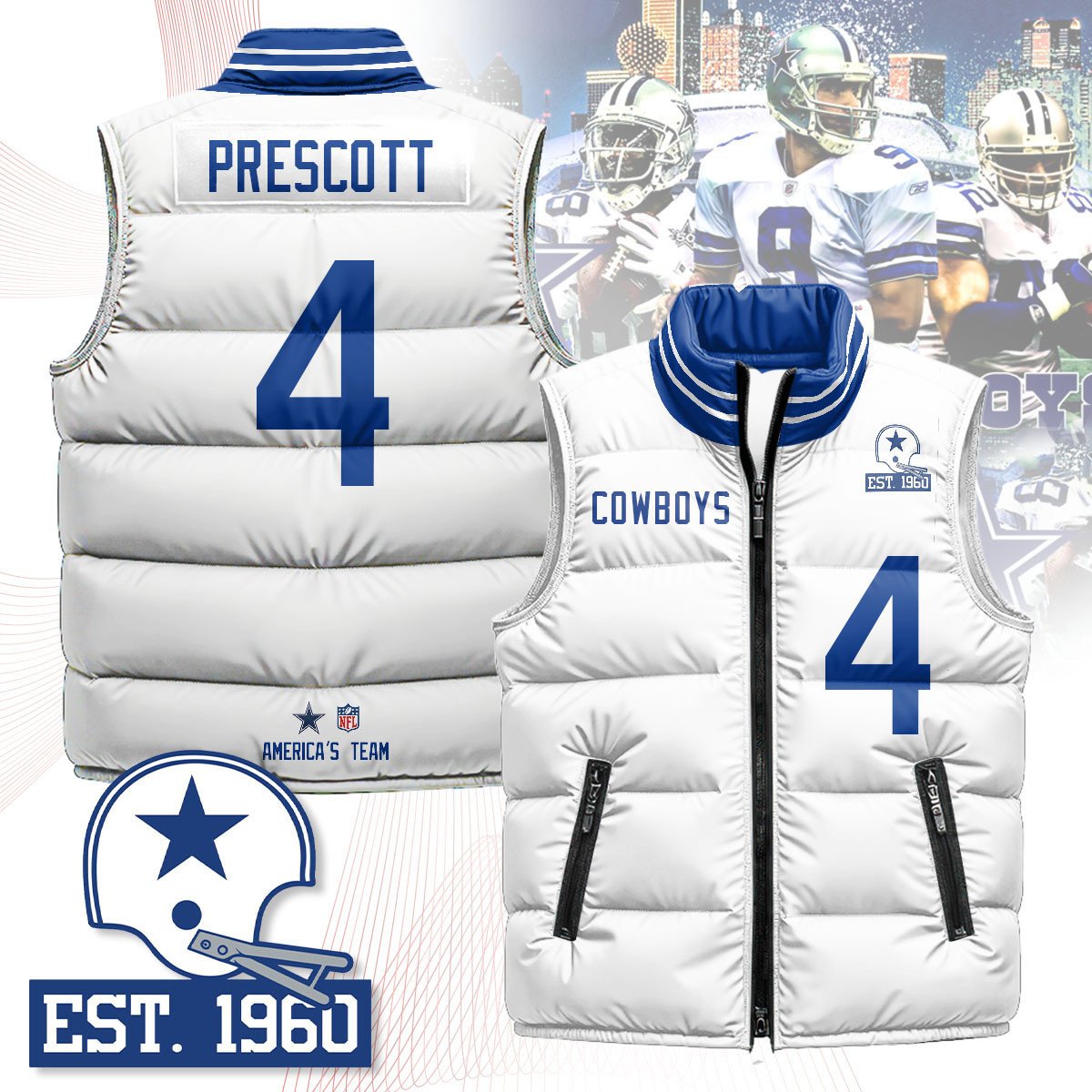 Dallas Cowboys Unisex Puffer Vest