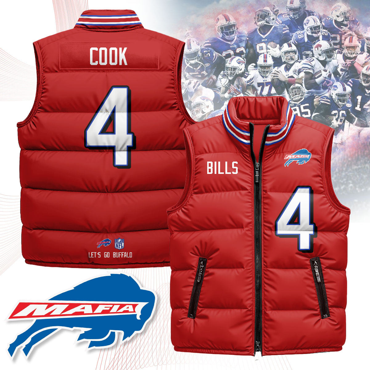 Buffalo Bills Unisex Puffer Vest