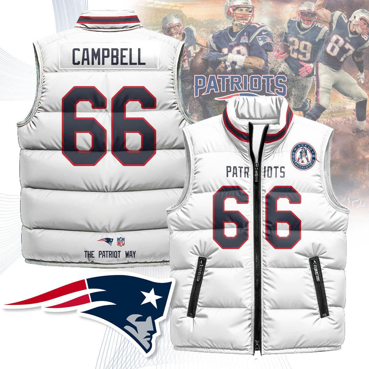 New England Patriots Unisex Puffer Vest