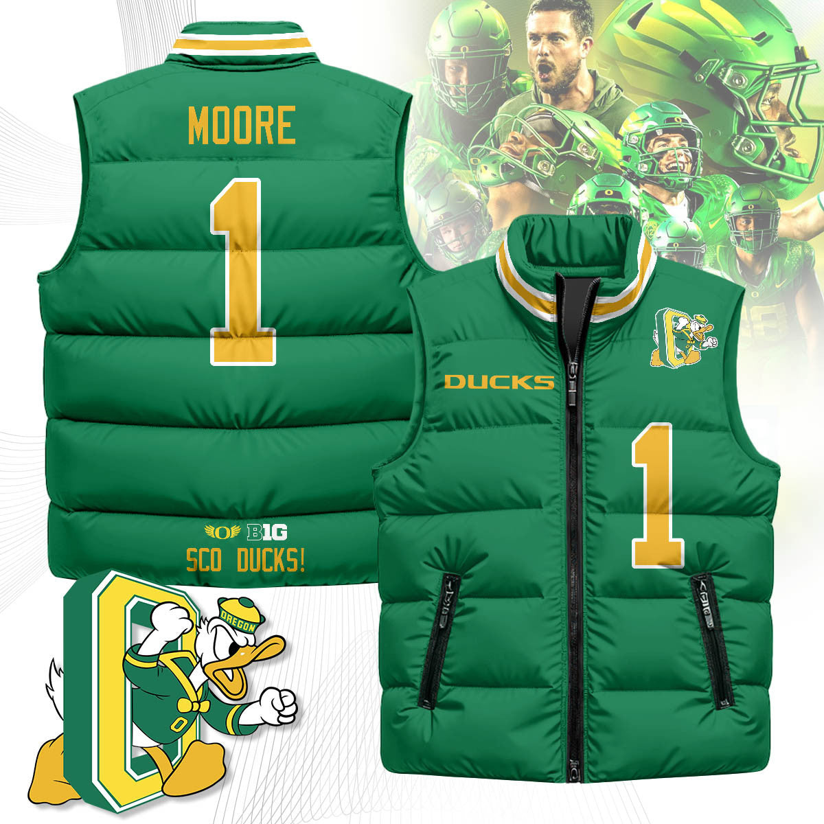 Oregon Ducks Unisex Puffer Vest