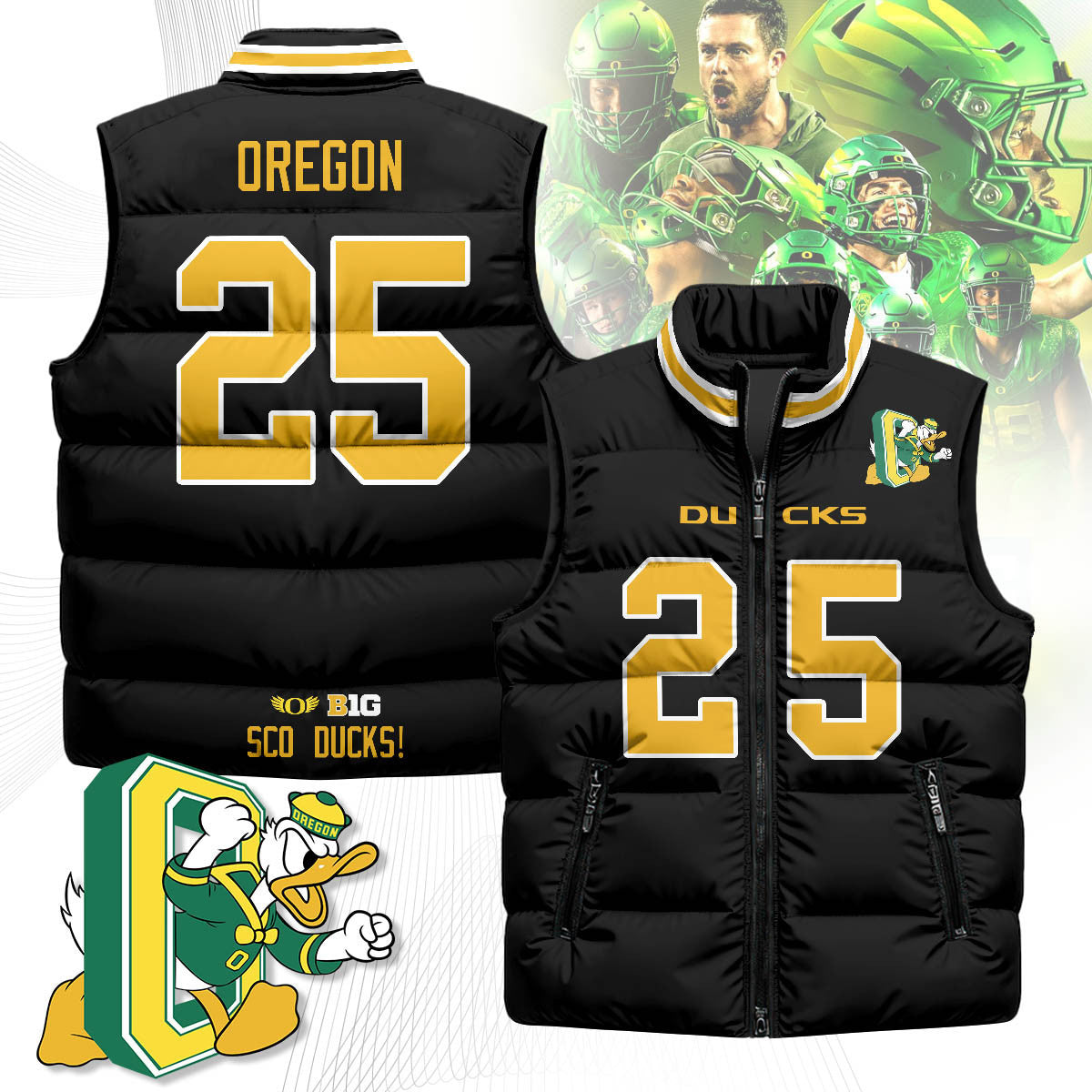 Oregon Ducks Unisex Puffer Vest