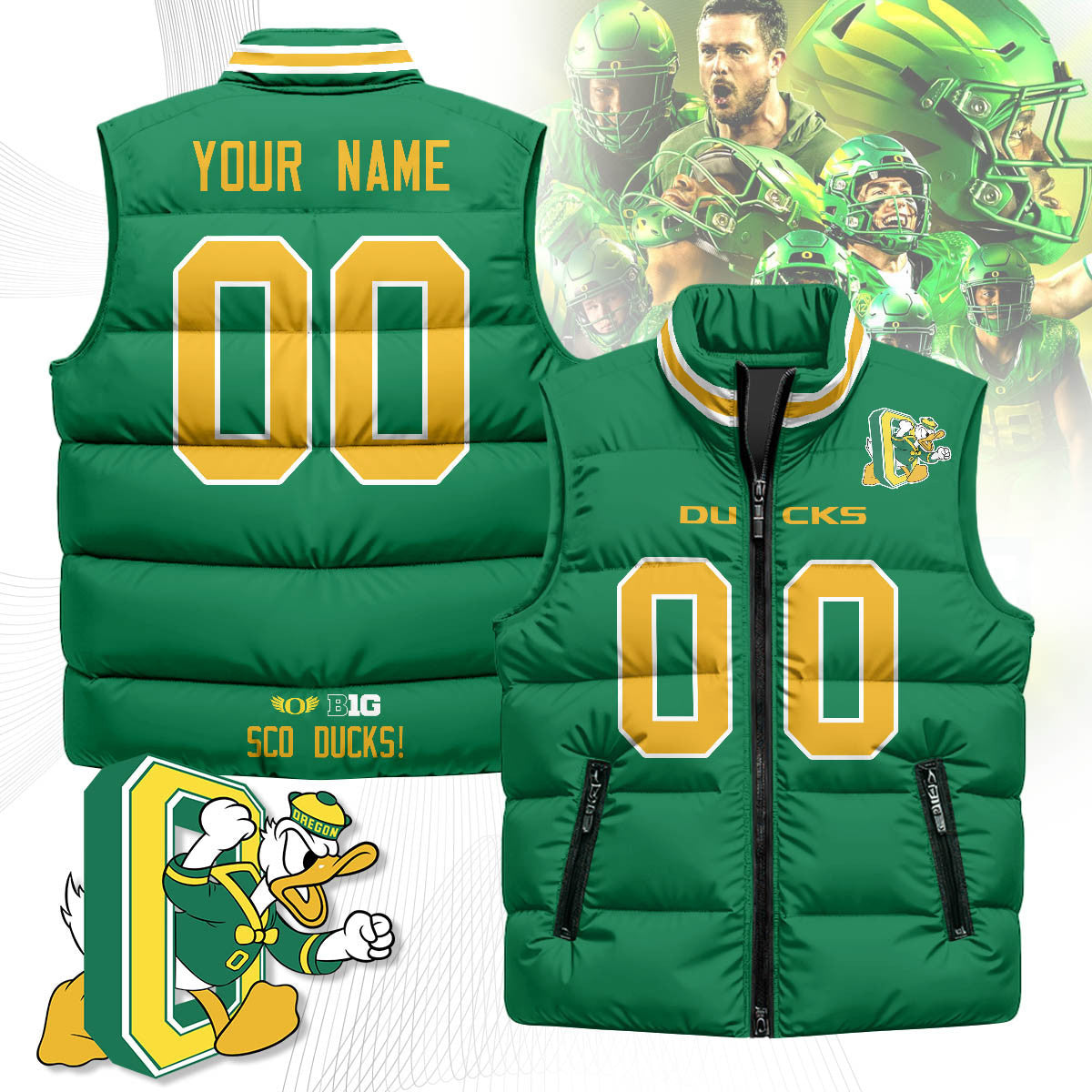 Oregon Ducks Unisex Puffer Vest