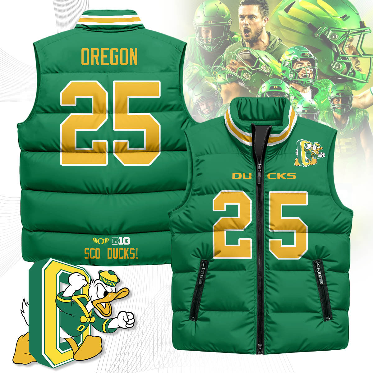 Oregon Ducks Unisex Puffer Vest