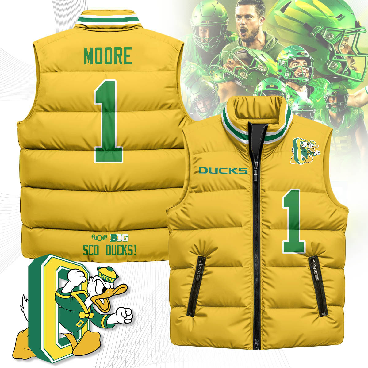 Oregon Ducks Unisex Puffer Vest
