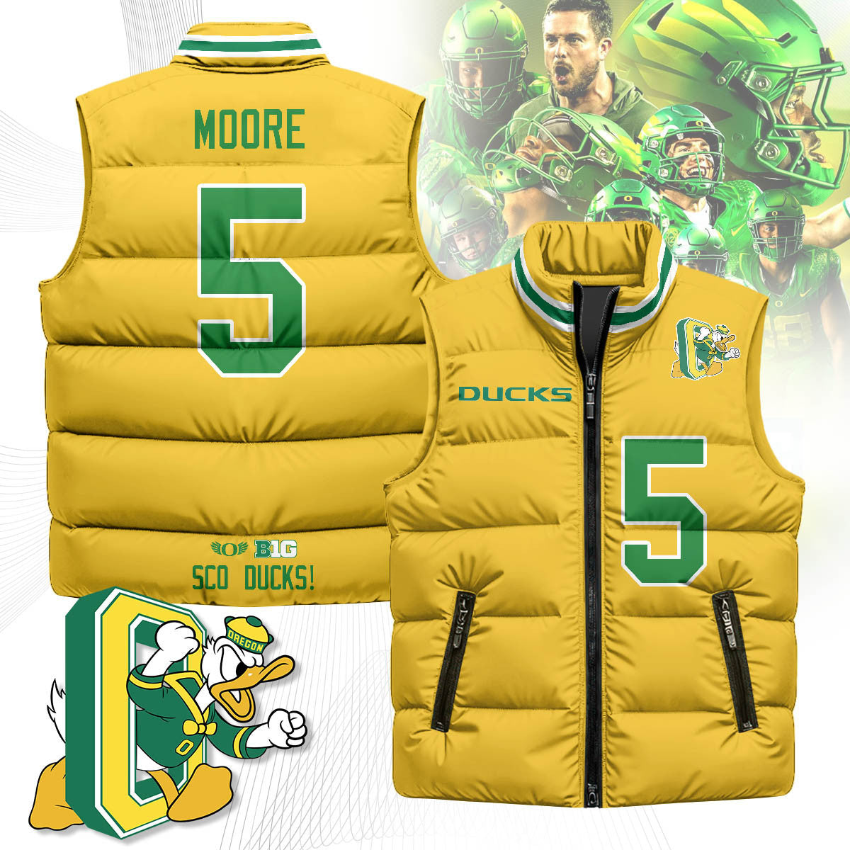 Oregon Ducks Unisex Puffer Vest