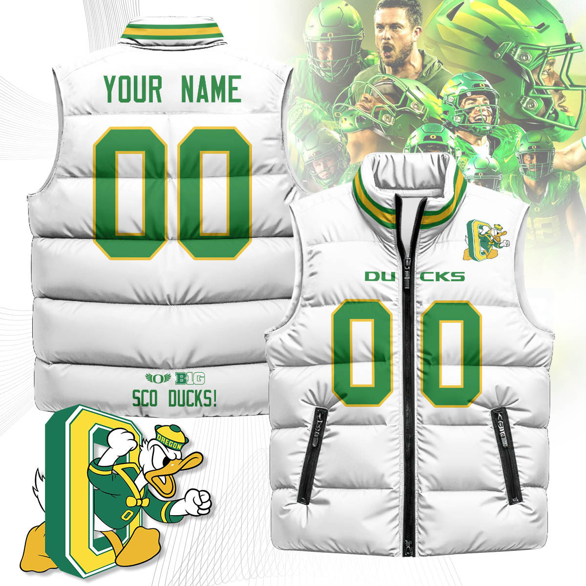 Oregon Ducks Unisex Puffer Vest