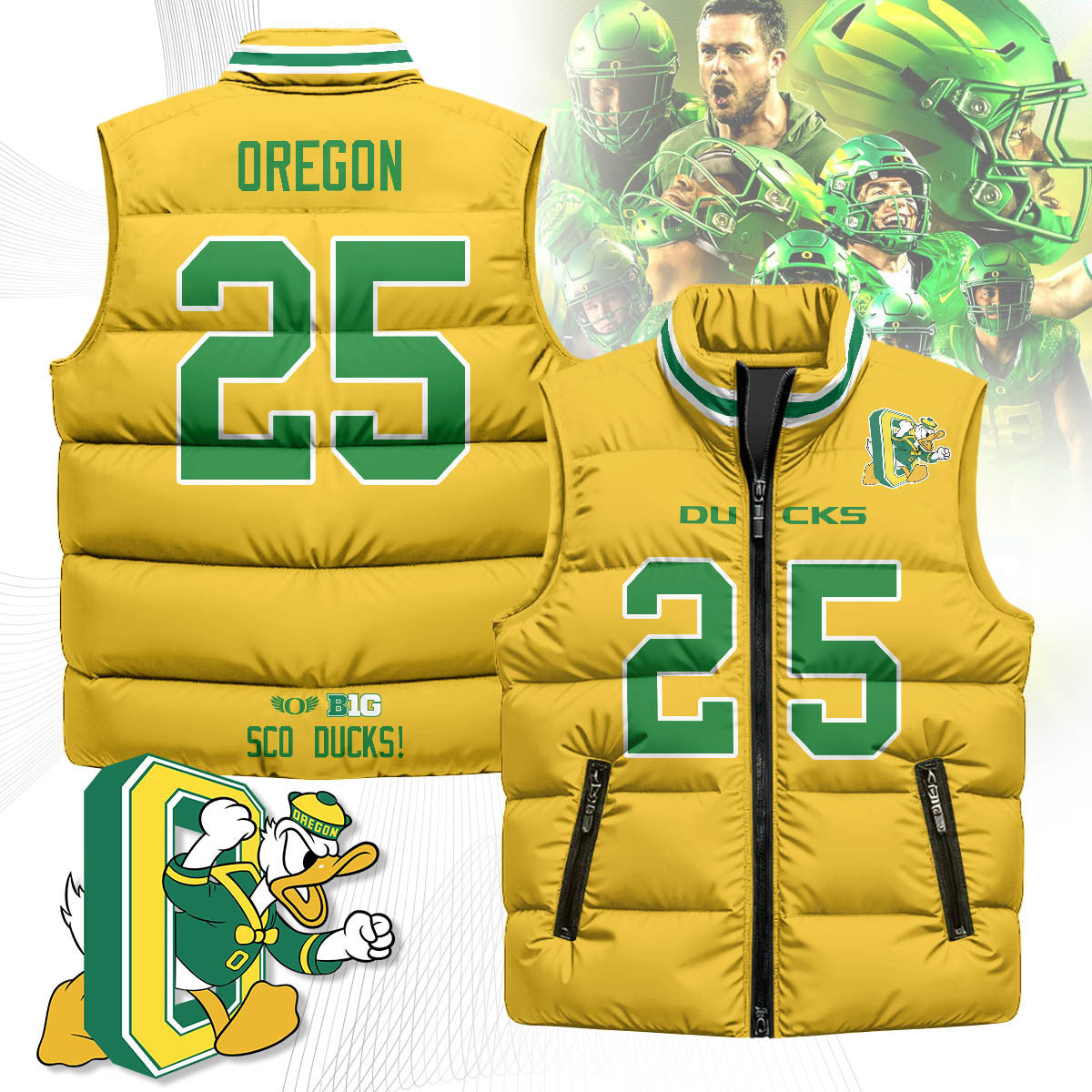 Oregon Ducks Unisex Puffer Vest