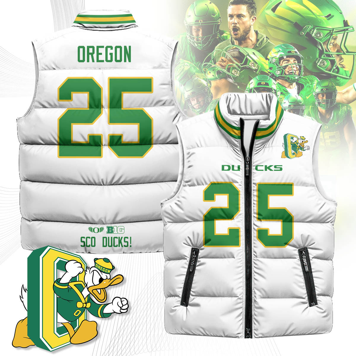 Oregon Ducks Unisex Puffer Vest