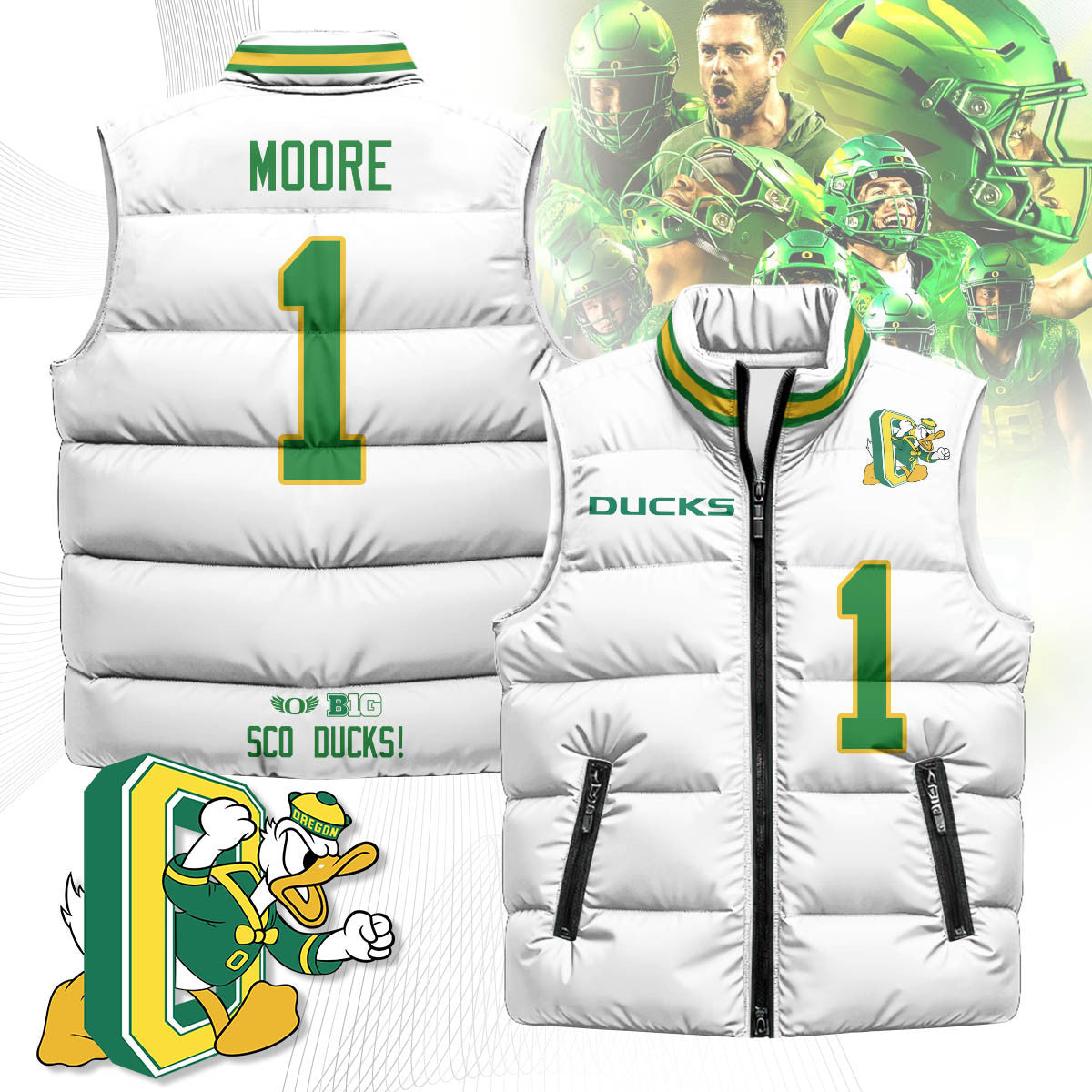 Oregon Ducks Unisex Puffer Vest