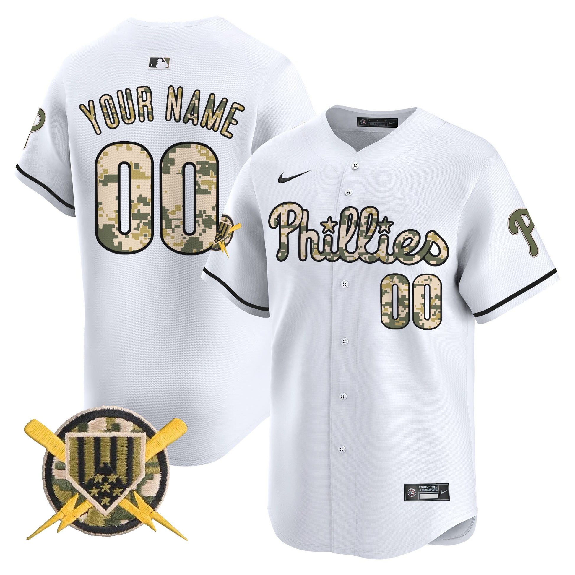 Philadelphia Phillies Armed Forces Day Vapor Premier Limited Custom Jersey - All Stitched V2