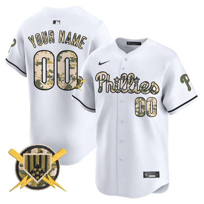 Philadelphia Phillies Armed Forces Day Vapor Premier Limited Custom Jersey - All Stitched V2