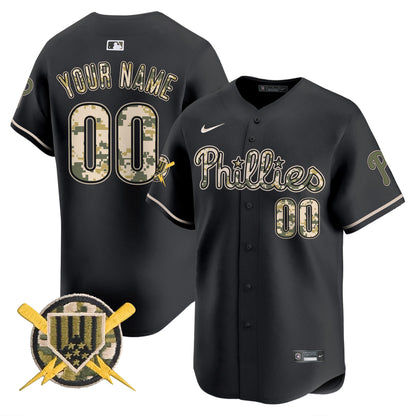 Philadelphia Phillies Armed Forces Day Vapor Premier Limited Custom Jersey - All Stitched V2