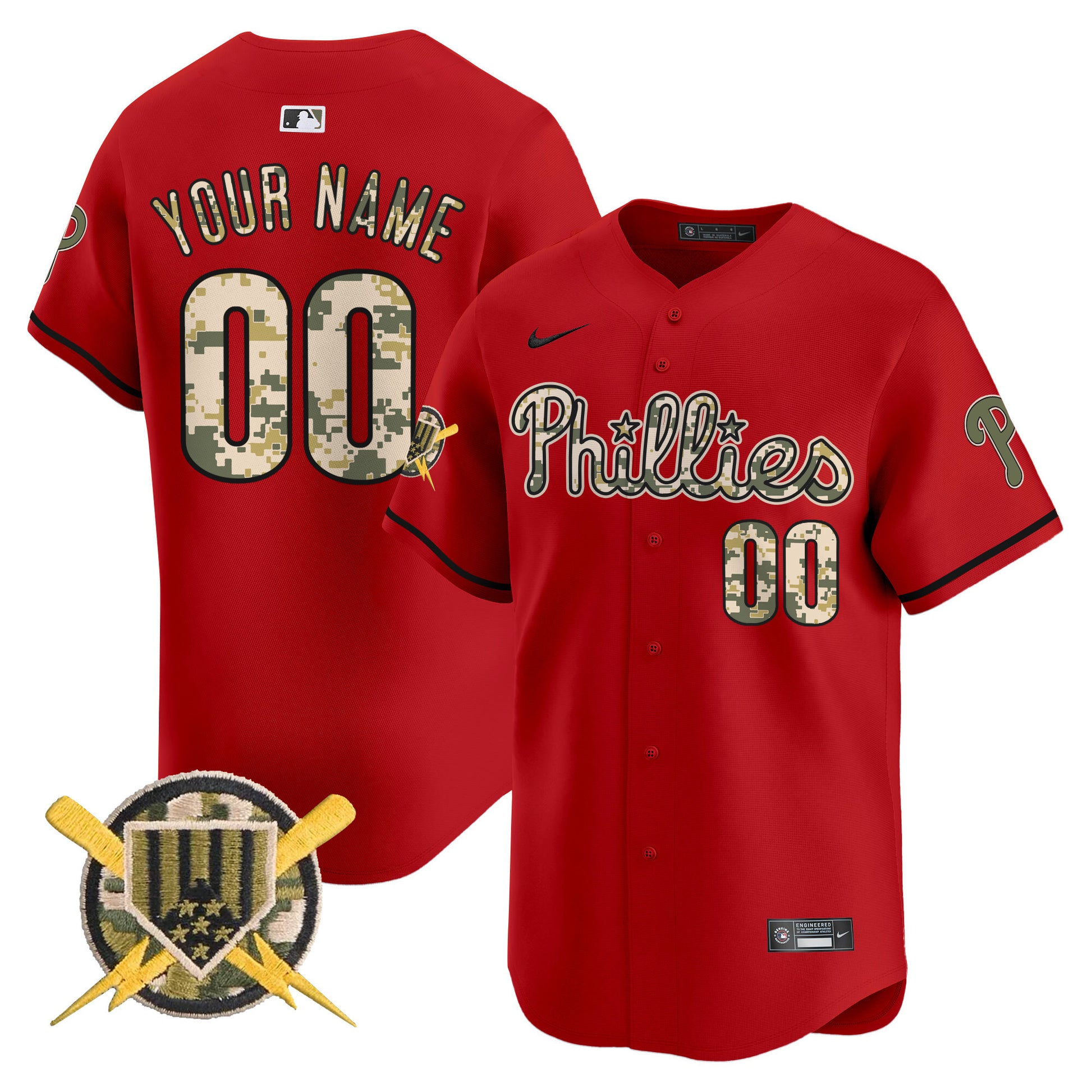 Philadelphia Phillies Armed Forces Day Vapor Premier Limited Custom Jersey - All Stitched V2