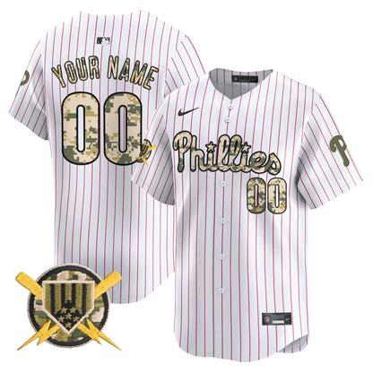 Philadelphia Phillies Armed Forces Day Vapor Premier Limited Custom Jersey - All Stitched V2