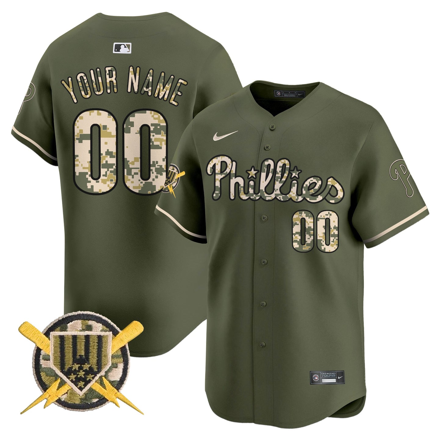 Philadelphia Phillies Armed Forces Day Vapor Premier Limited Custom Jersey - All Stitched V2