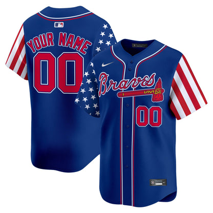 Atlanta Braves 2024 Independence Day Vapor Premier Limited Custom Jersey - All Stitched