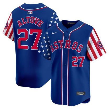 Men's Astros 2025 Independence Day Vapor Premier Limited Jersey - All Stitched