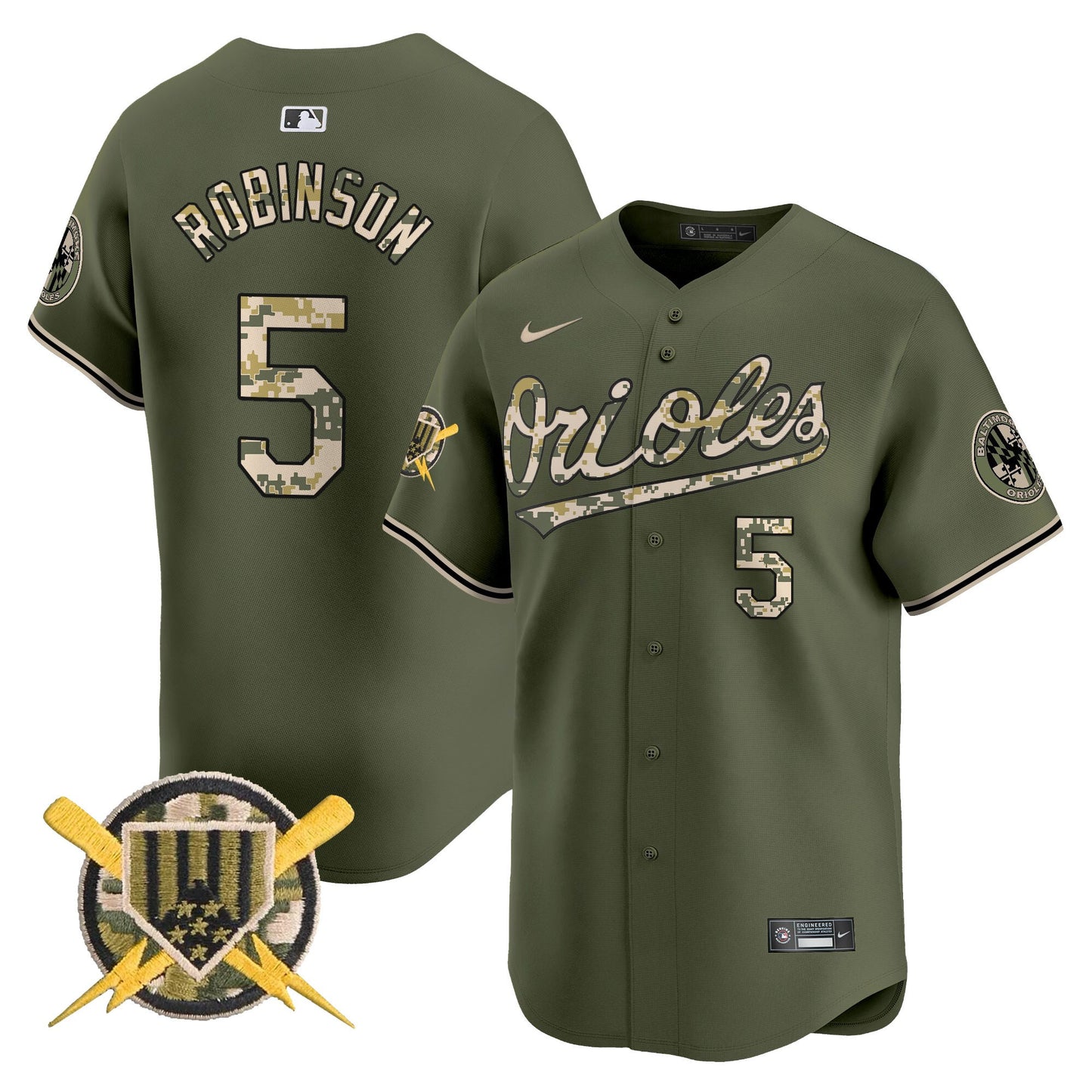 Baltimore Orioles Armed Forces Day Vapor Premier Limited Jersey - All Stitched