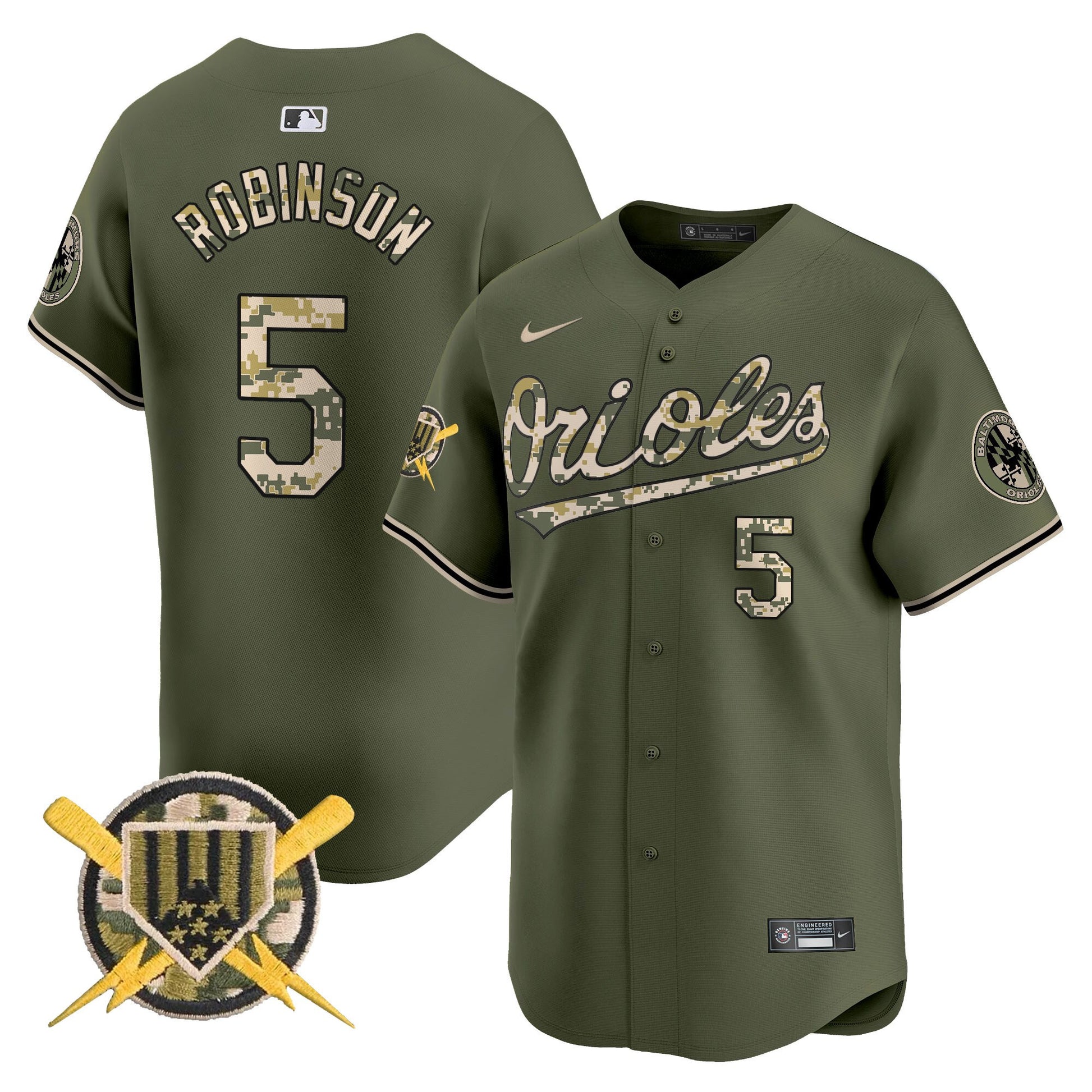 Baltimore Orioles Armed Forces Day Vapor Premier Limited Jersey - All Stitched