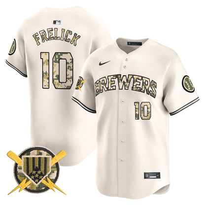 Milwaukee Brewers Armed Forces Day Vapor Premier Limited Jersey - All Stitched