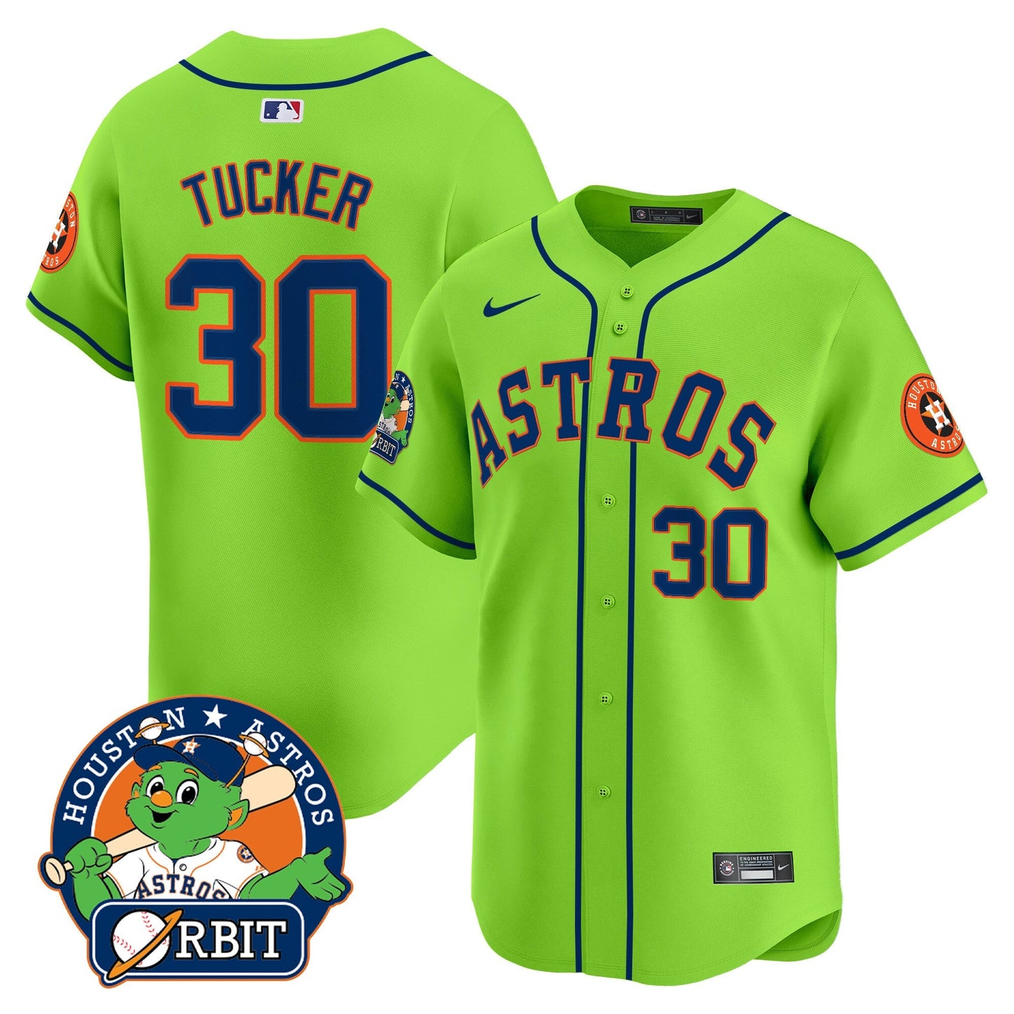 Men's Astros Orbit Patch Vapor Premier Limited Jersey V2 - All Stitched