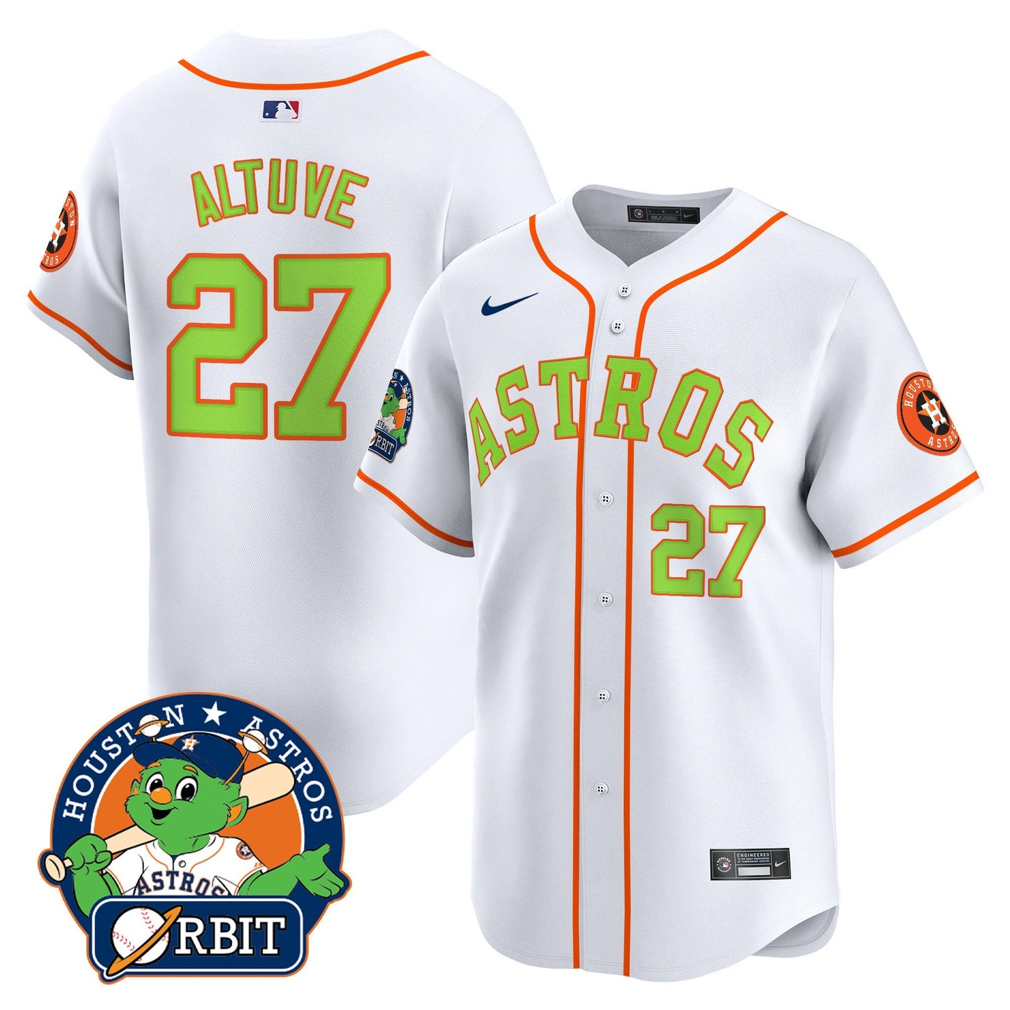 Men's Astros Orbit Patch Vapor Premier Limited Jersey V2 - All Stitched