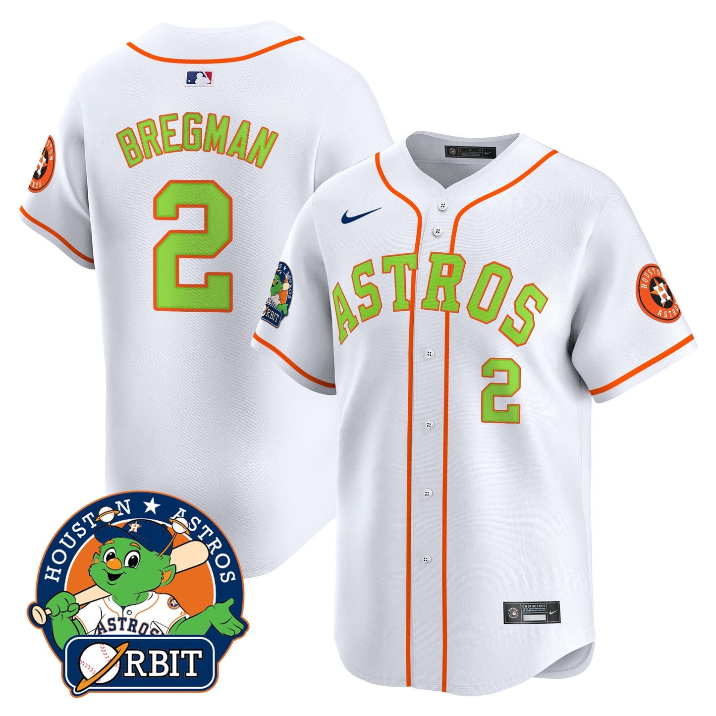 Men's Astros Orbit Patch Vapor Premier Limited Jersey V2 - All Stitched