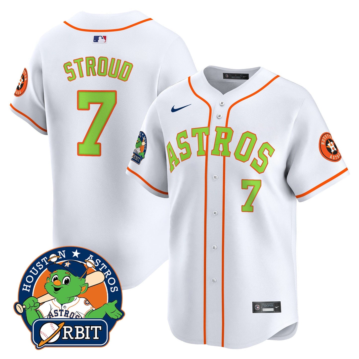 Men's Astros Orbit Patch Vapor Premier Limited Jersey V2 - All Stitched