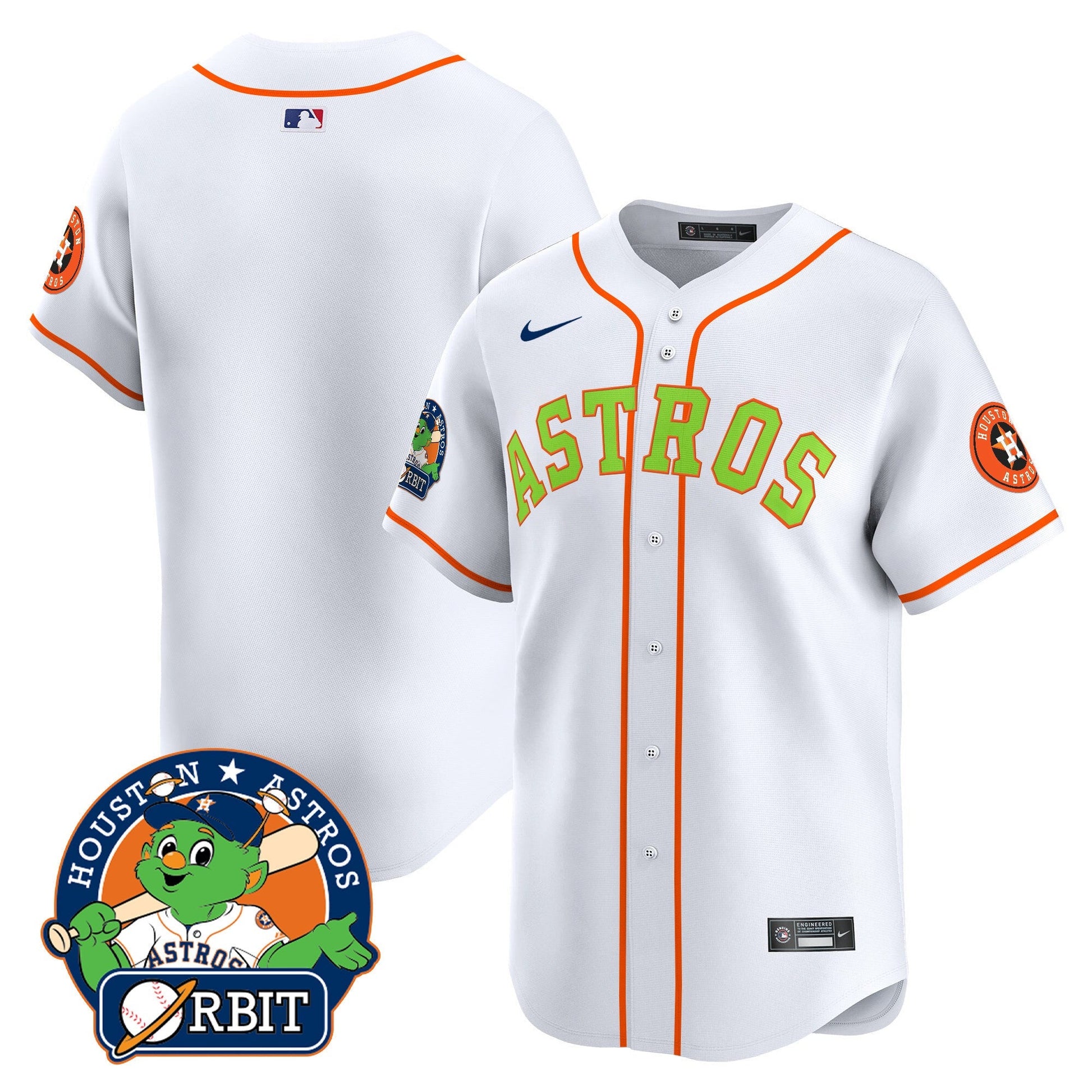 Men's Astros Orbit Patch Vapor Premier Limited Jersey V2 - All Stitched