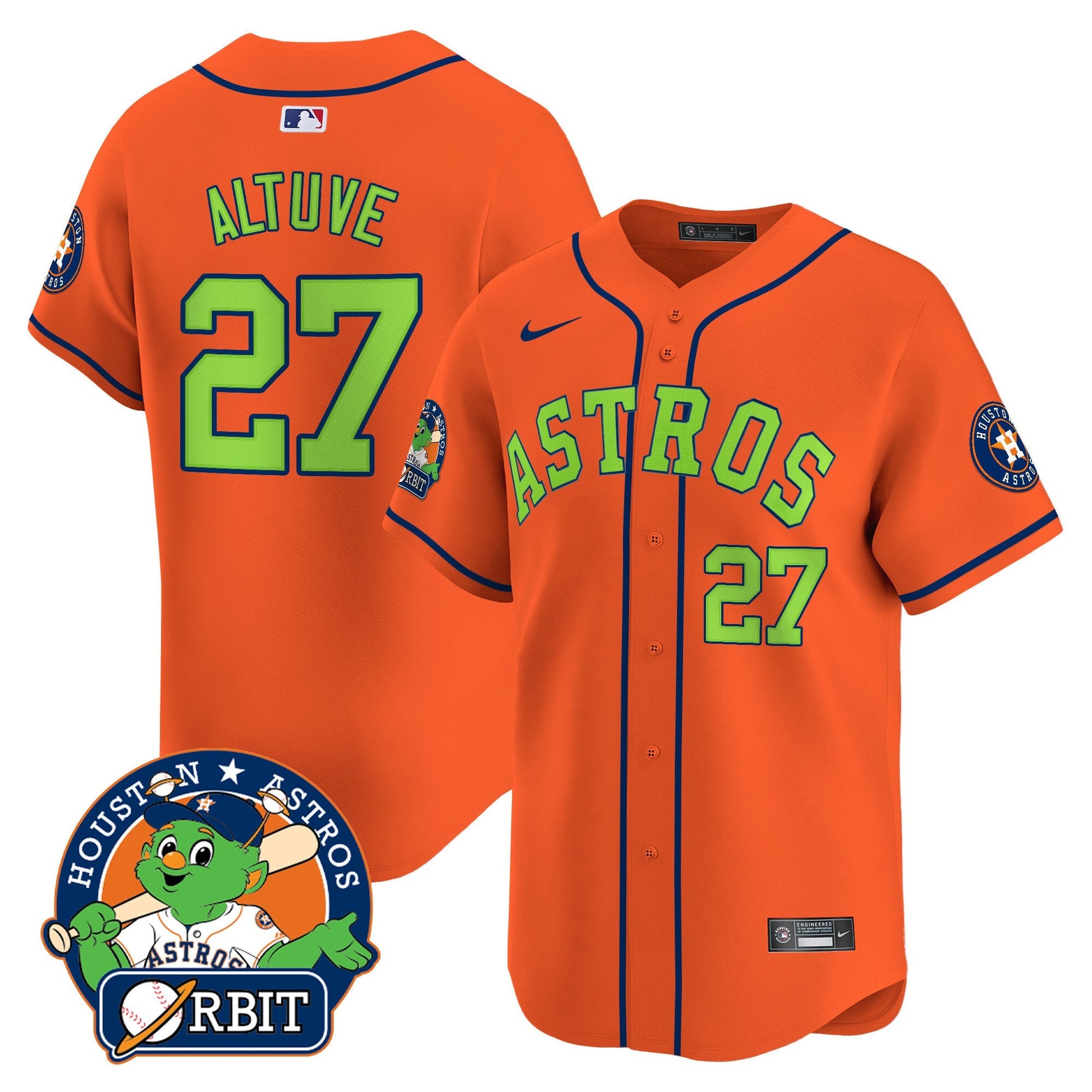Men's Astros Orbit Patch Vapor Premier Limited Jersey V2 - All Stitched