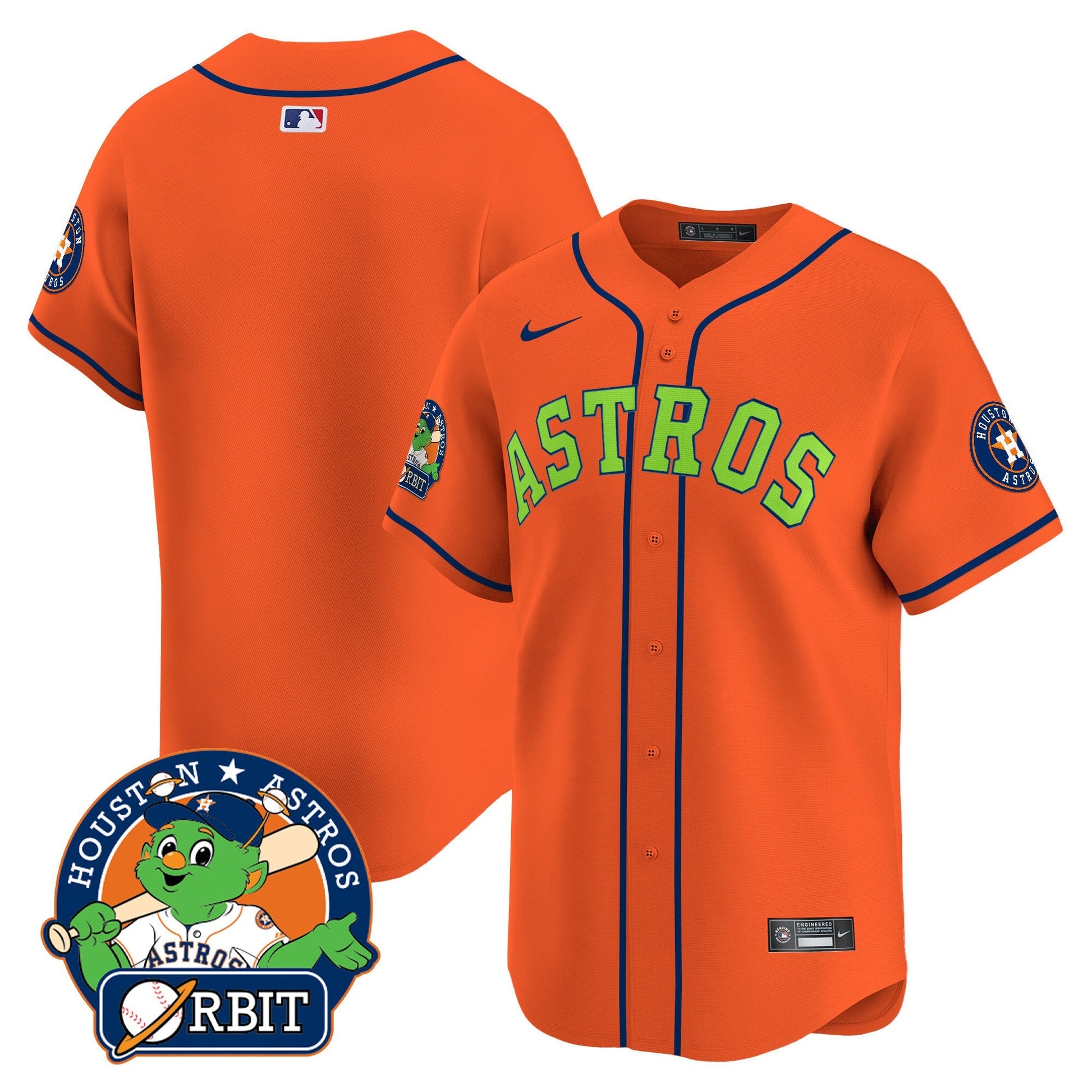 Men's Astros Orbit Patch Vapor Premier Limited Jersey V2 - All Stitched