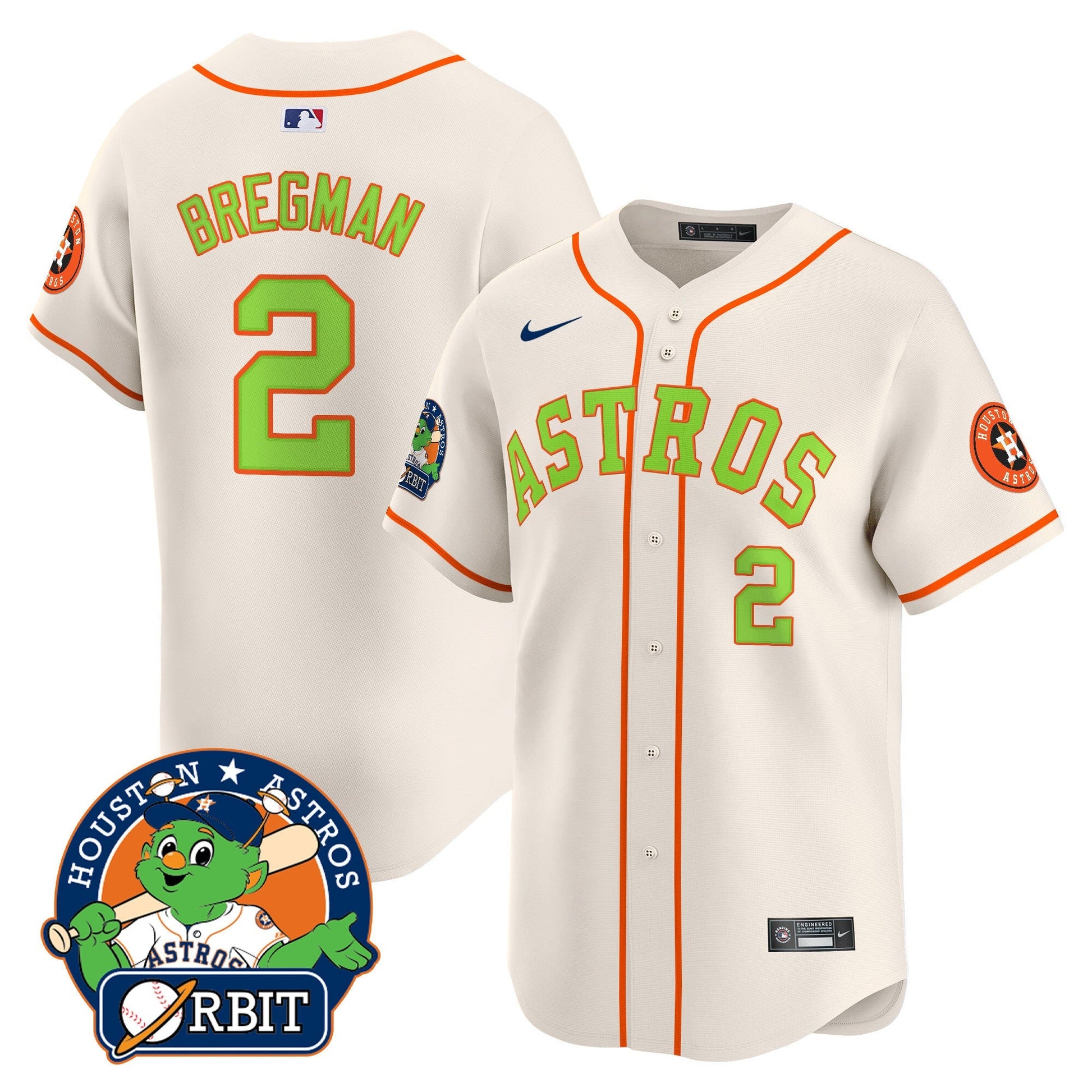 Men's Astros Orbit Patch Vapor Premier Limited Jersey V2 - All Stitched