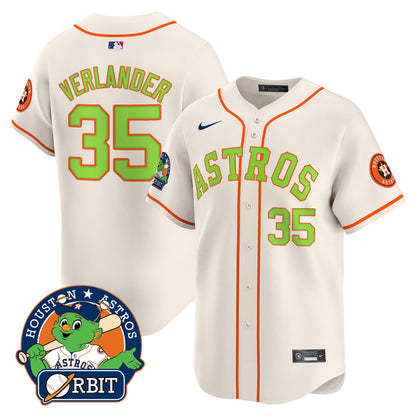 Men's Astros Orbit Patch Vapor Premier Limited Jersey V2 - All Stitched