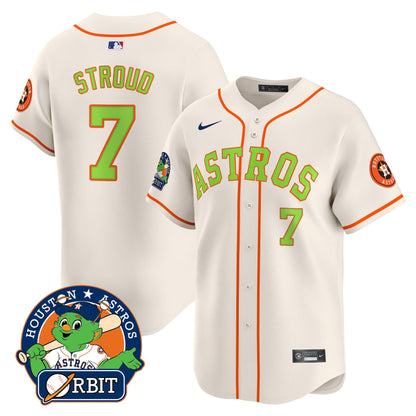 Men's Astros Orbit Patch Vapor Premier Limited Jersey V2 - All Stitched