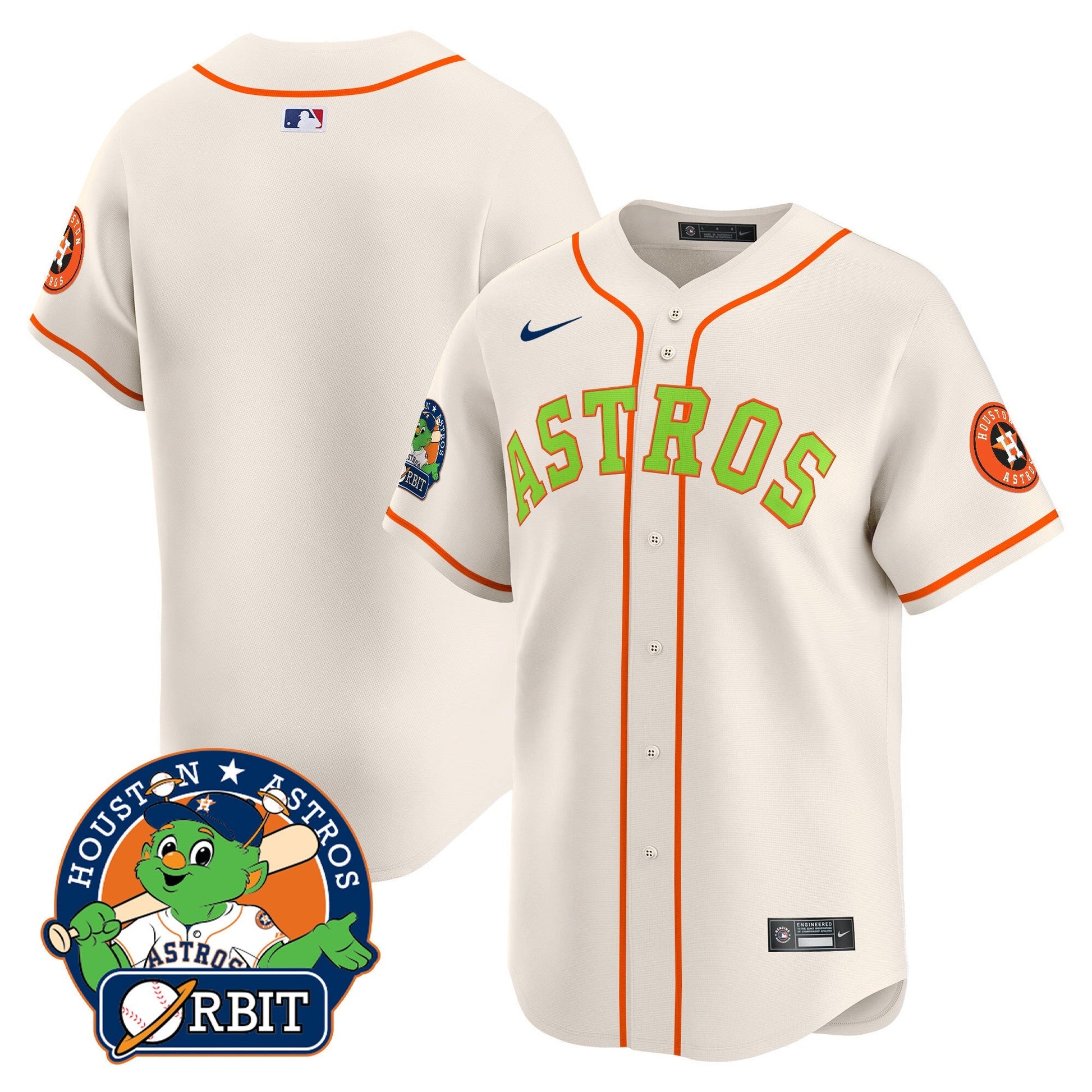 Men's Astros Orbit Patch Vapor Premier Limited Jersey V2 - All Stitched