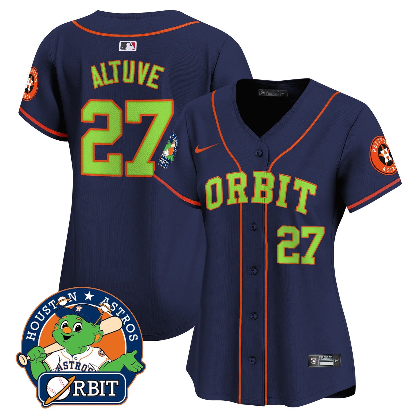 Women's Astros Orbit Patch Vapor Premier Limited Jersey - All Stitched