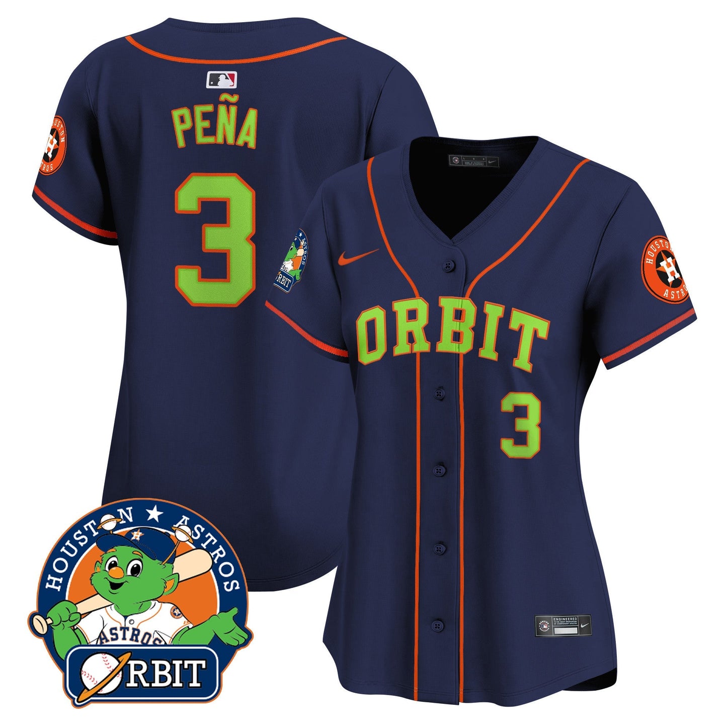 Women's Astros Orbit Patch Vapor Premier Limited Jersey - All Stitched