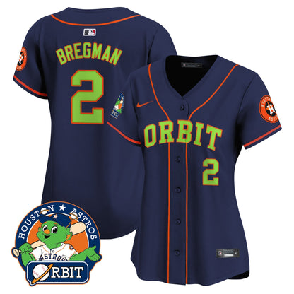 Women's Astros Orbit Patch Vapor Premier Limited Jersey - All Stitched