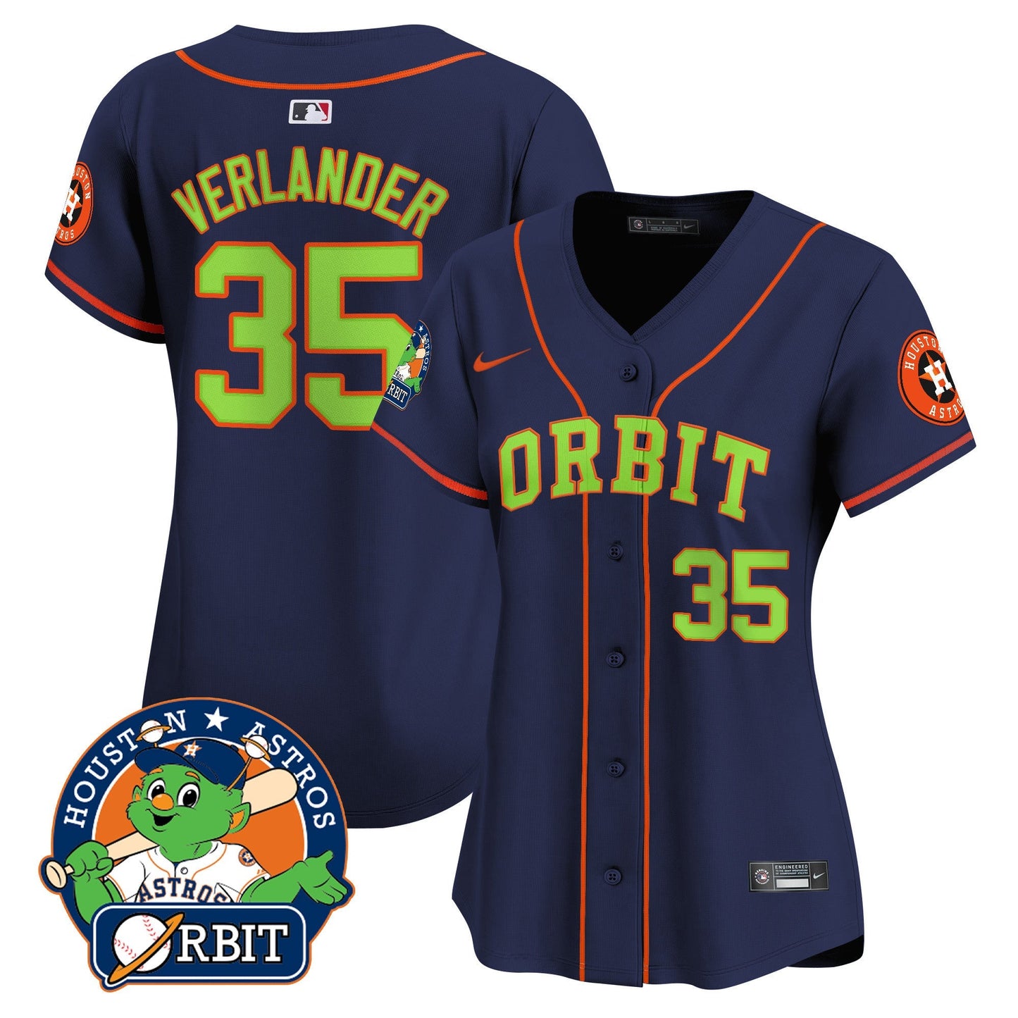 Women's Astros Orbit Patch Vapor Premier Limited Jersey - All Stitched