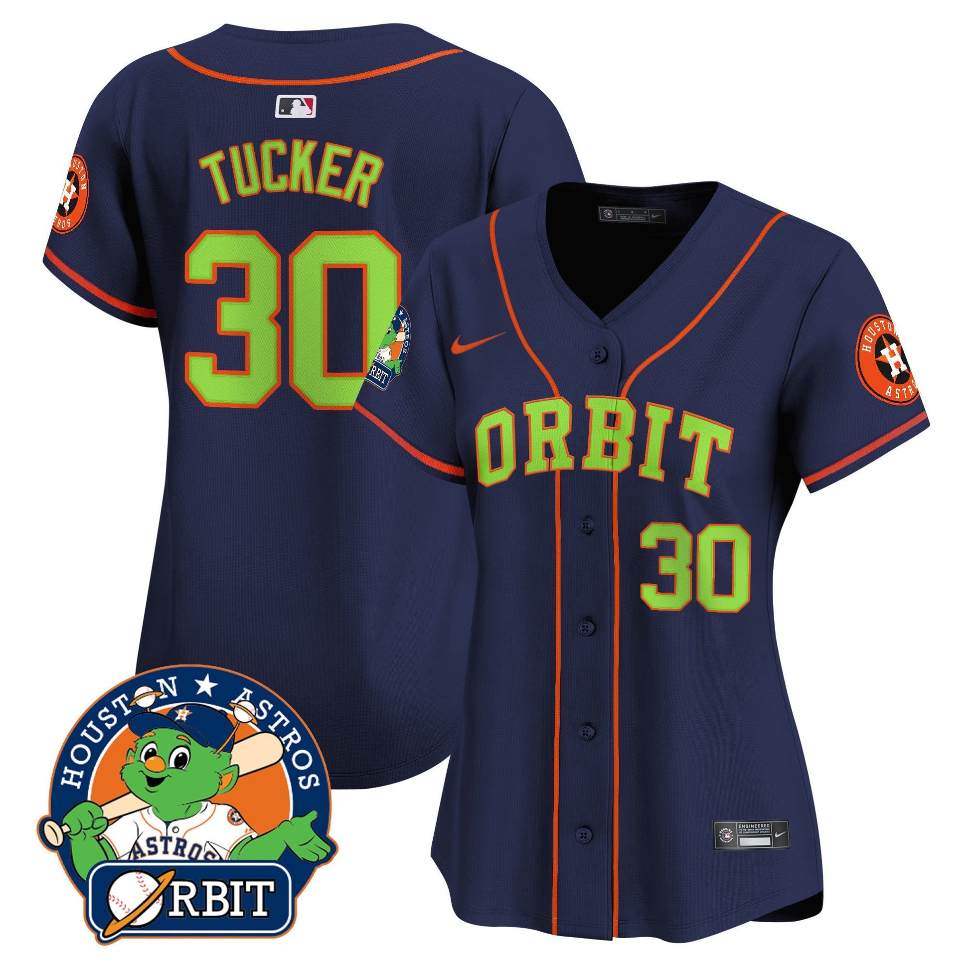 Women's Astros Orbit Patch Vapor Premier Limited Jersey - All Stitched