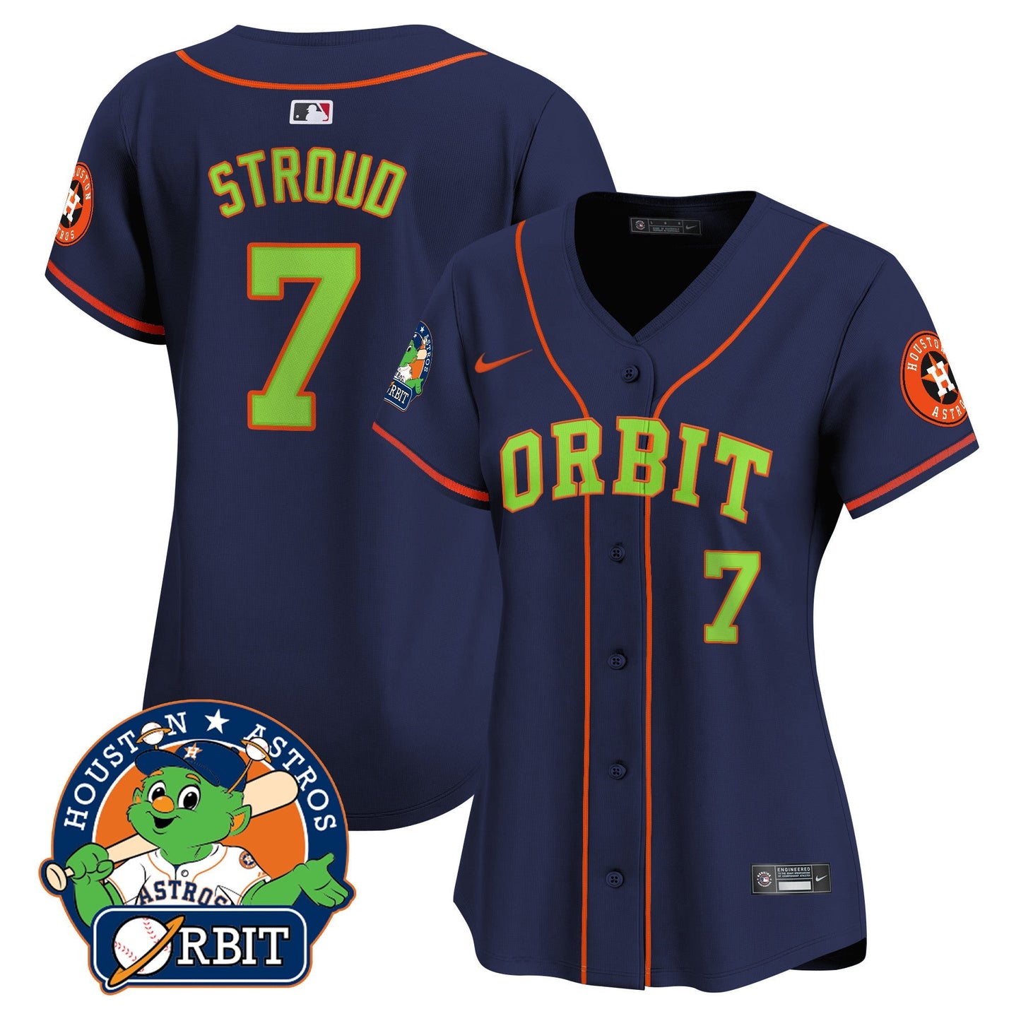 Women's Astros Orbit Patch Vapor Premier Limited Jersey - All Stitched