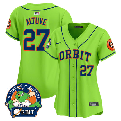Women's Astros Orbit Patch Vapor Premier Limited Jersey - All Stitched