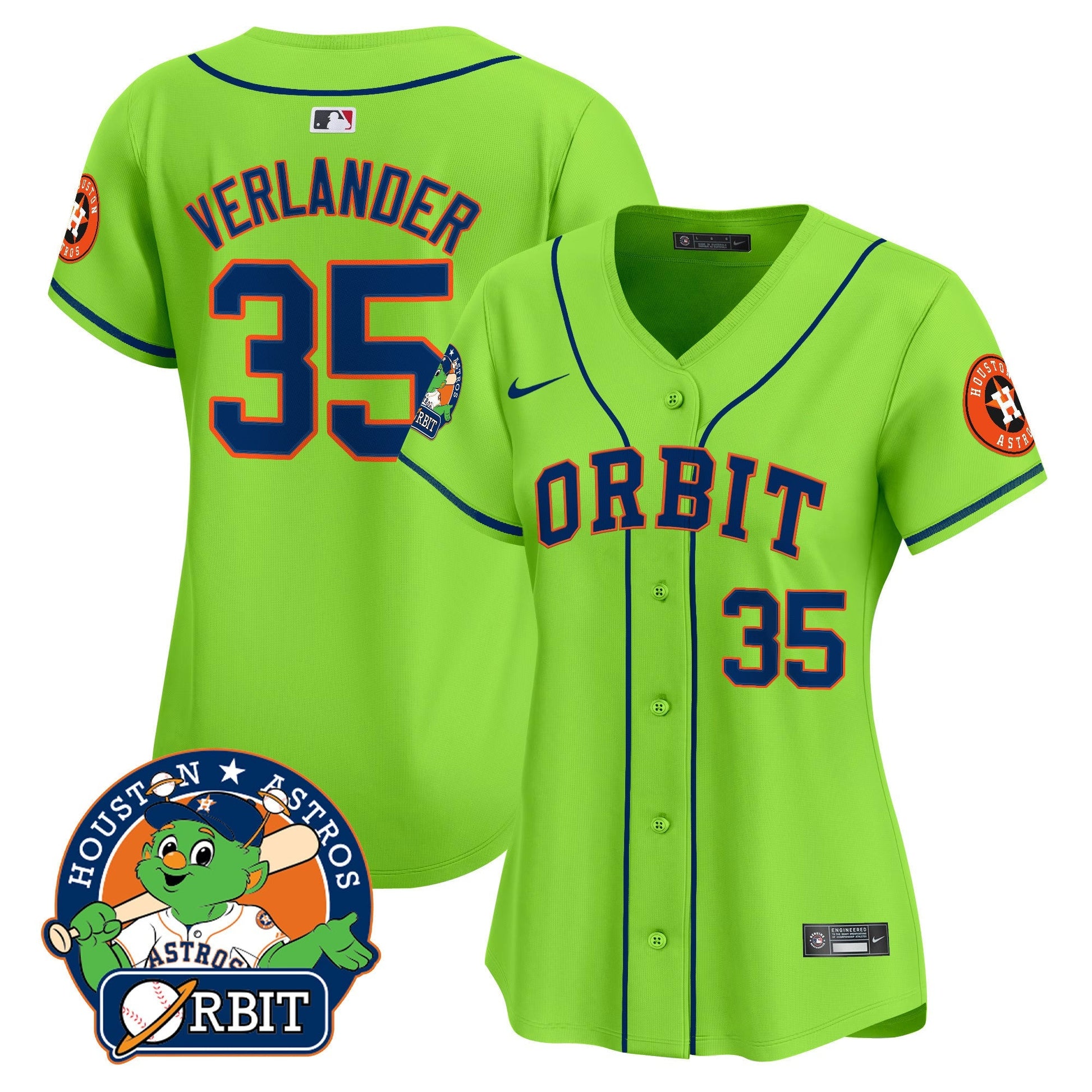 Women's Astros Orbit Patch Vapor Premier Limited Jersey - All Stitched