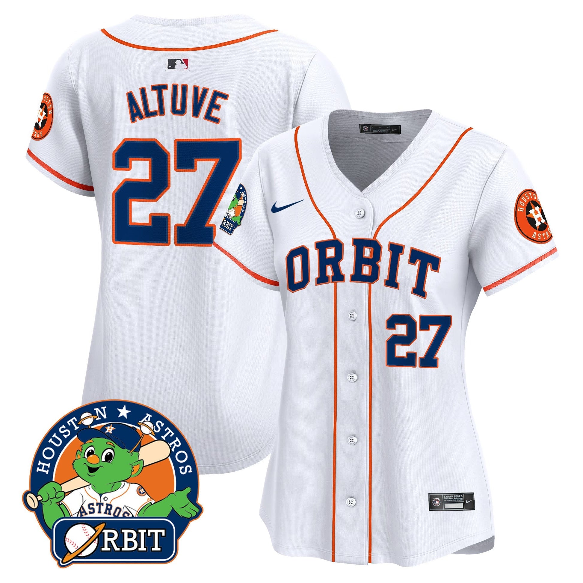 Women's Astros Orbit Patch Vapor Premier Limited Jersey - All Stitched