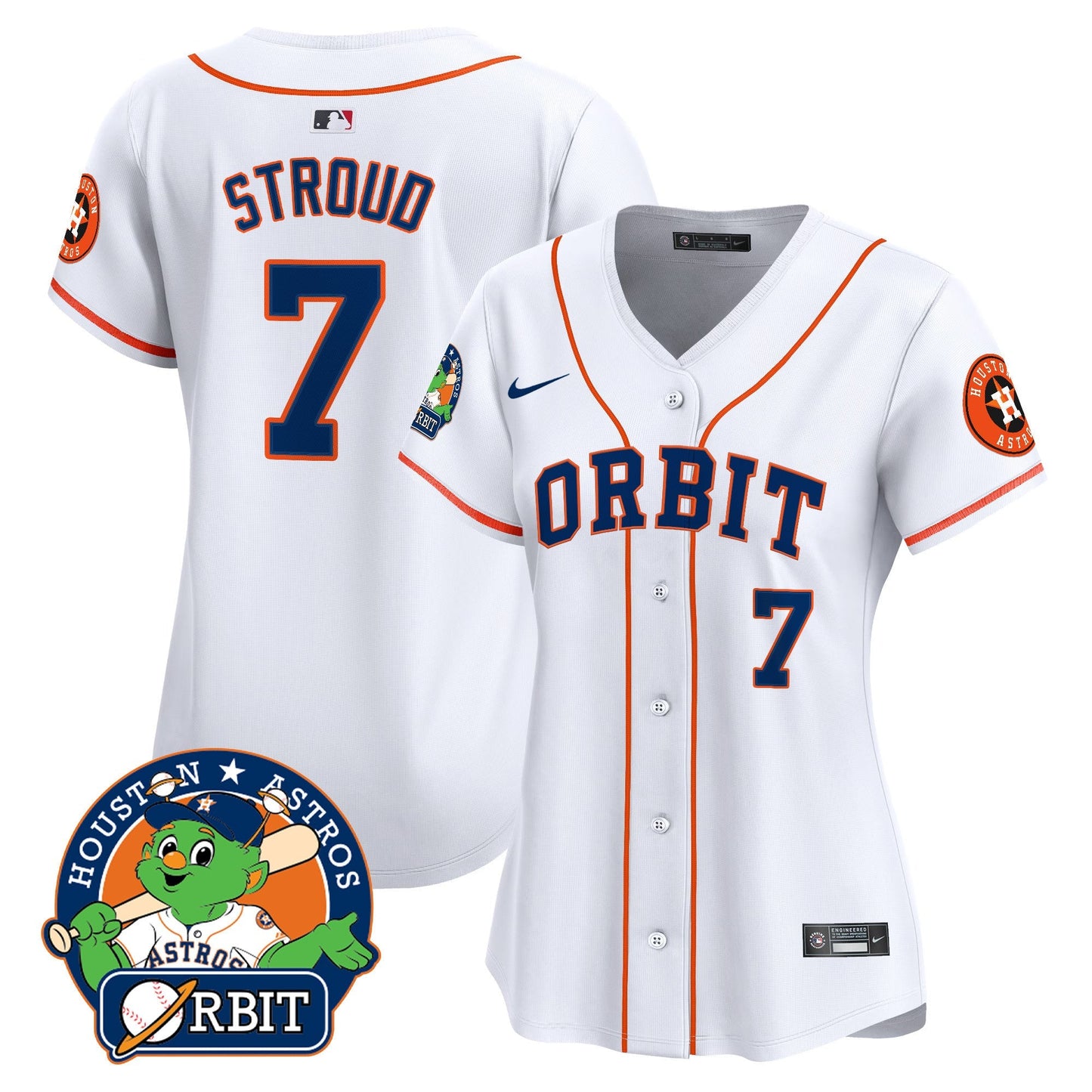 Women's Astros Orbit Patch Vapor Premier Limited Jersey - All Stitched