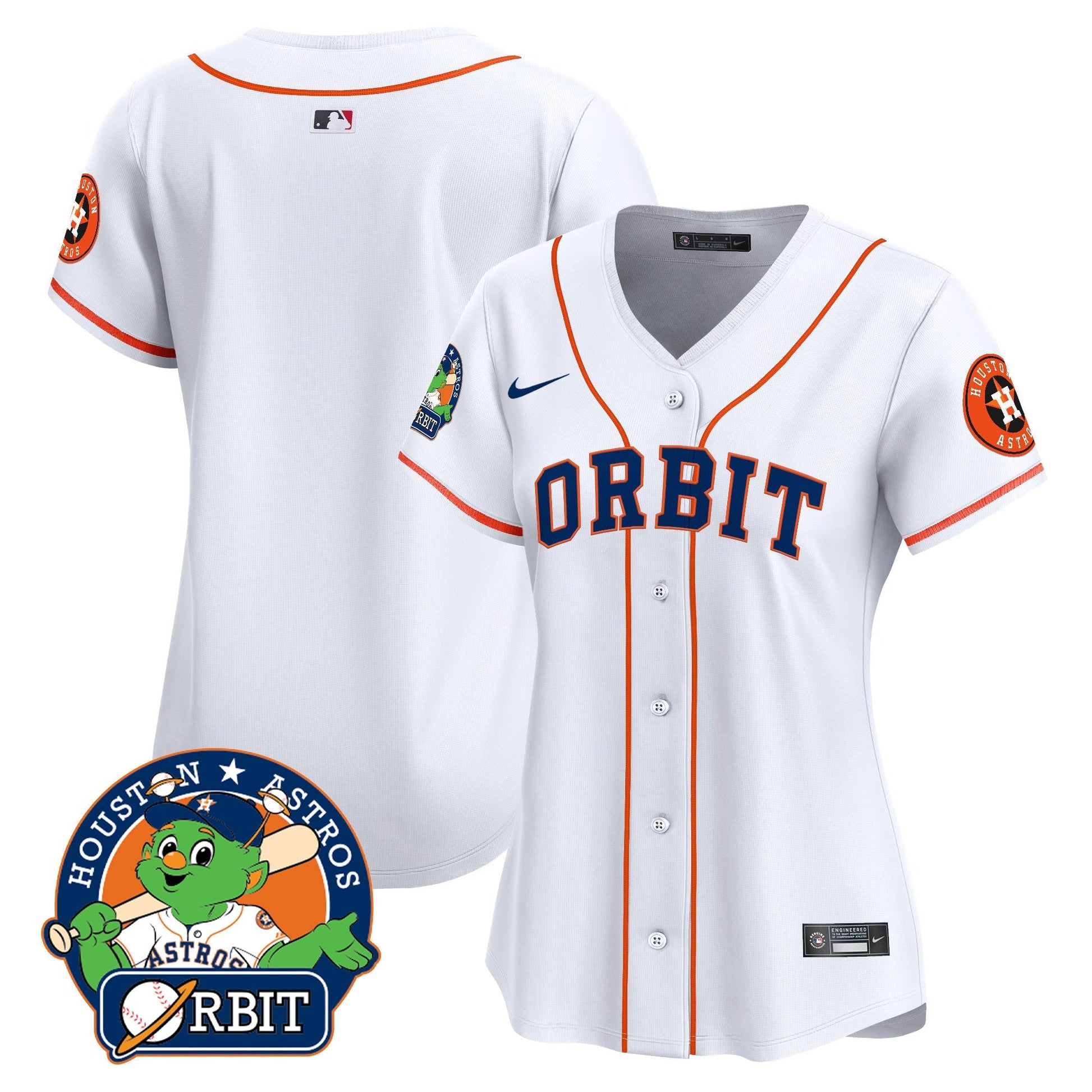 Women's Astros Orbit Patch Vapor Premier Limited Jersey - All Stitched