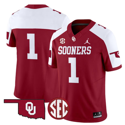 Oklahoma Sooners 2024 Vapor Limited Jersey - SEC Patch - All Stitched