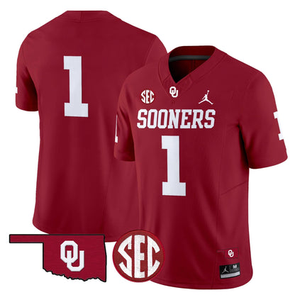 Oklahoma Sooners 2024 Vapor Limited Jersey - SEC Patch - All Stitched