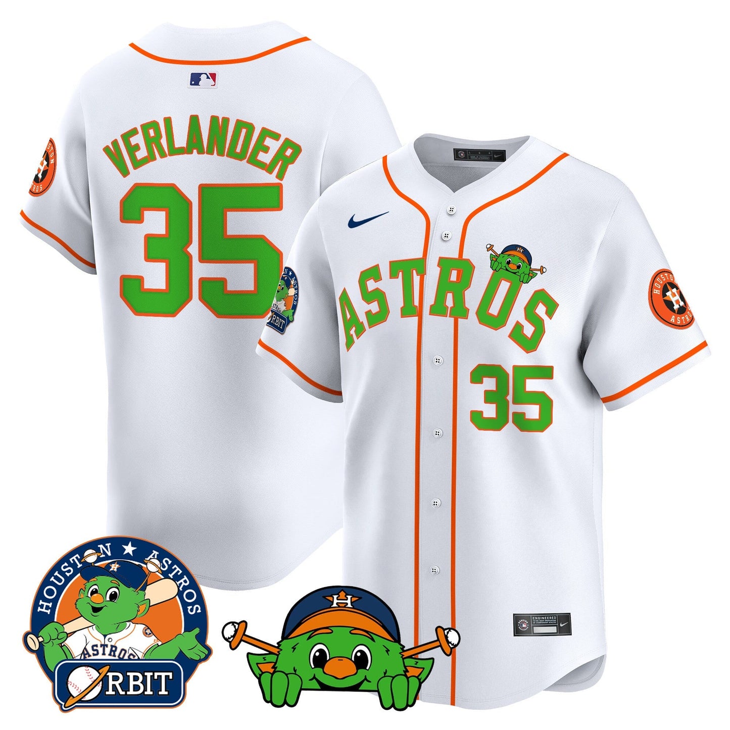 Men's Astros Orbit Patch Vapor Premier Limited Jersey V3 - All Stitched